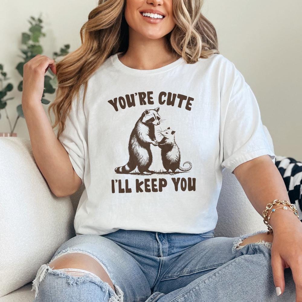 You're Weird I'll Keep You PNG Alt 2, Funny Retro Raccoon Opossum Design