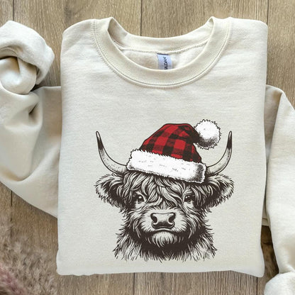 Highland Cow Christmas png, Christmas Cow png - 300 DPI Design for T-Shirt