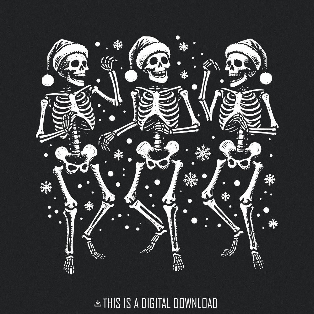 Dancing Skeleton Christmas PNG, Christmas Skeleton Dance - 300 DPI Design