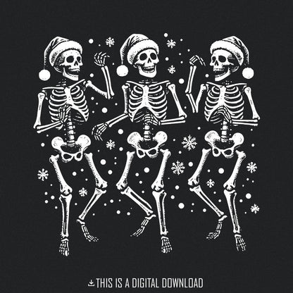 Dancing Skeleton Christmas PNG, Christmas Skeleton Dance - 300 DPI Design