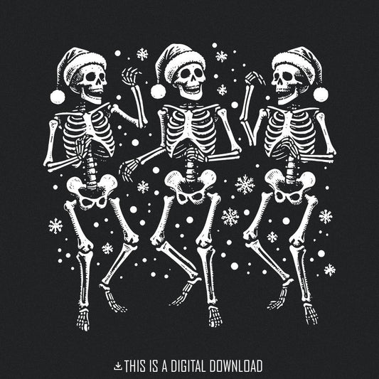 Dancing Skeleton Christmas PNG, Christmas Skeleton Dance - 300 DPI Design