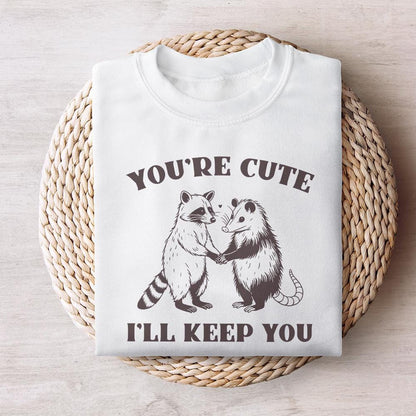 You're Weird I'll Keep You PNG, Funny Retro Raccoon Opossum Design - 300