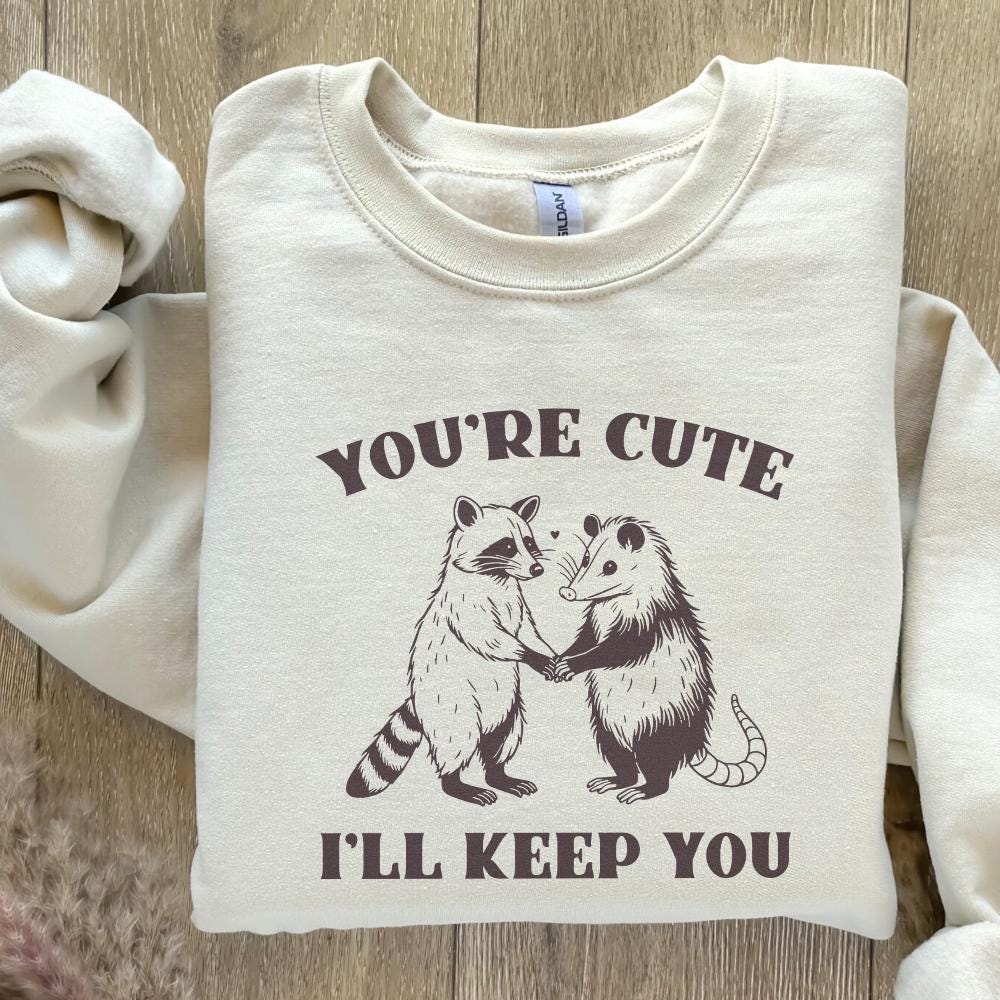 You're Weird I'll Keep You PNG, Funny Retro Raccoon Opossum Design - 300