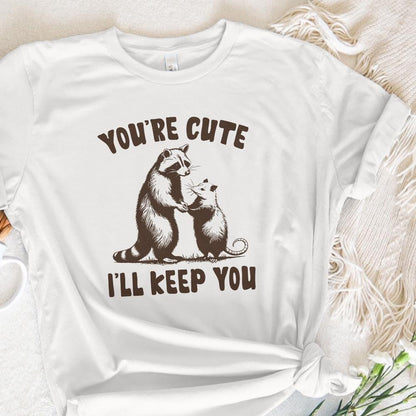 You're Weird I'll Keep You PNG Alt 2, Funny Retro Raccoon Opossum Design