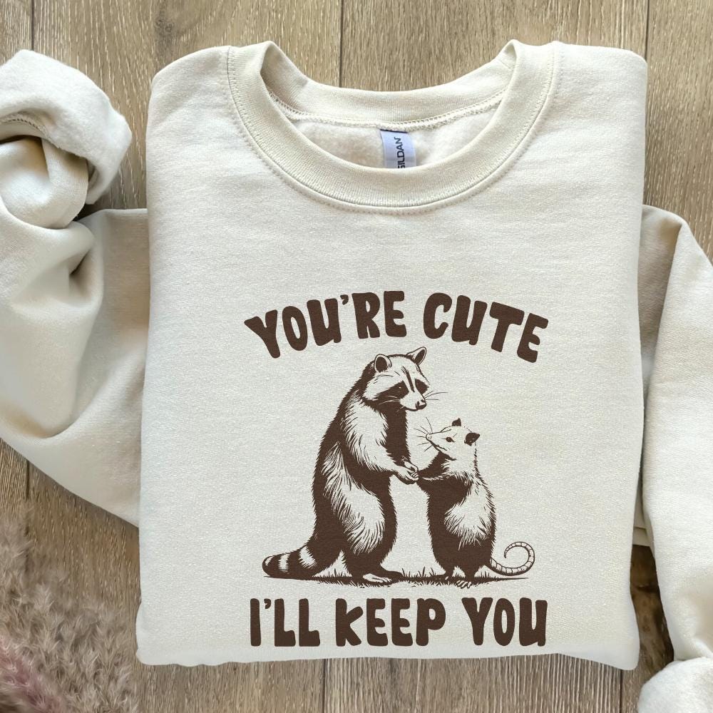 You're Weird I'll Keep You PNG Alt 2, Funny Retro Raccoon Opossum Design