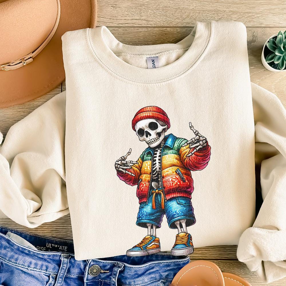 Gangster Skeleton PNG Digital Download Alt 4, Urban Sublimation - 300 DPI