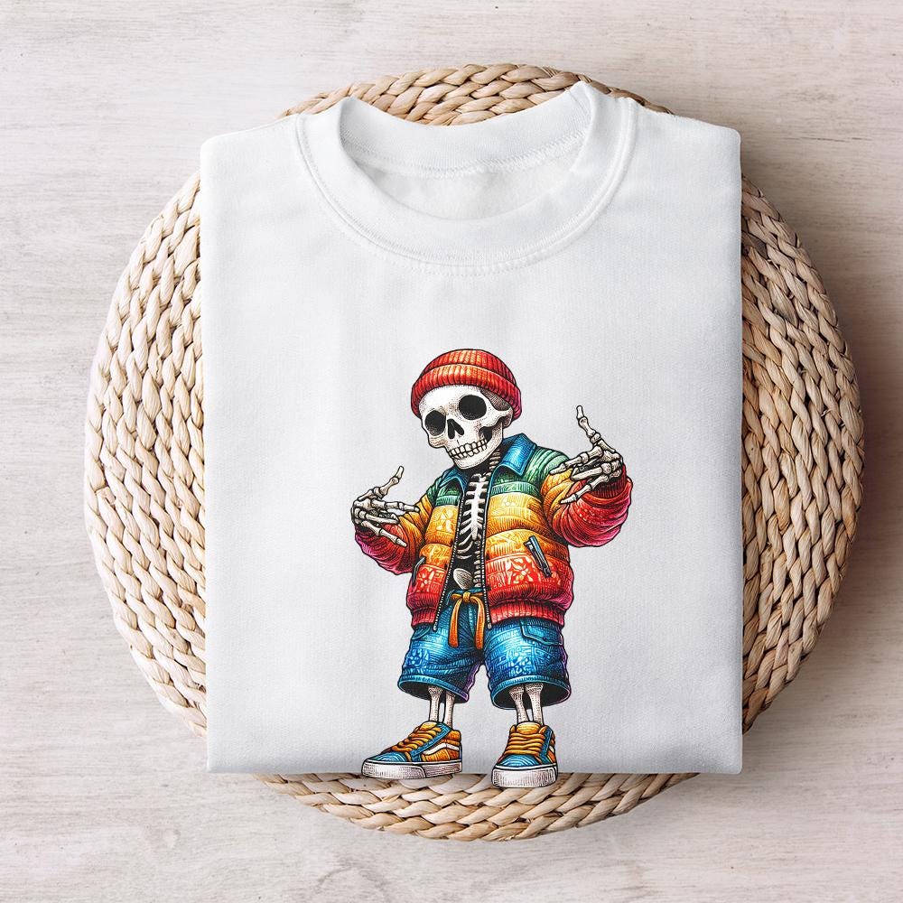 Gangster Skeleton PNG Digital Download Alt 4, Urban Sublimation - 300 DPI