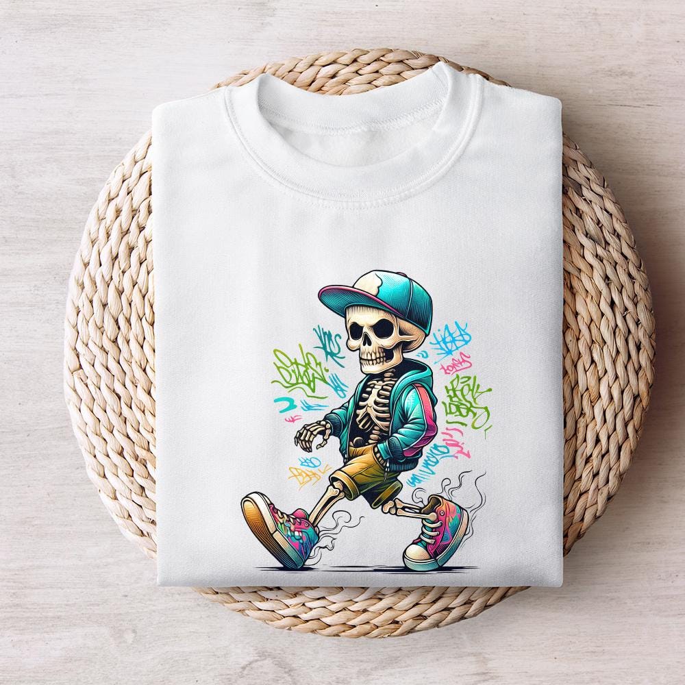 Gangster Skeleton PNG Digital Download Alt 2, Urban Sublimation - 300 DPI