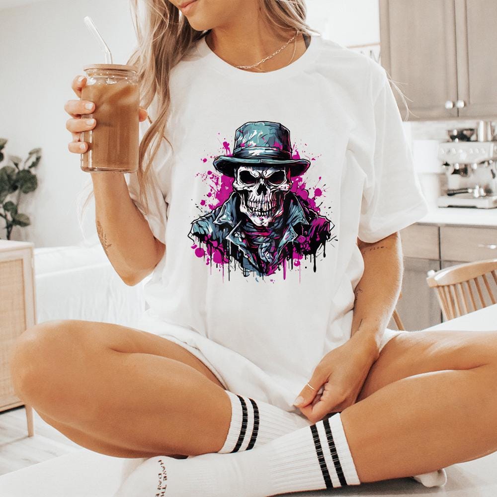 Gangster Skeleton PNG Digital Download Alt 3, Urban Sublimation - 300 DPI
