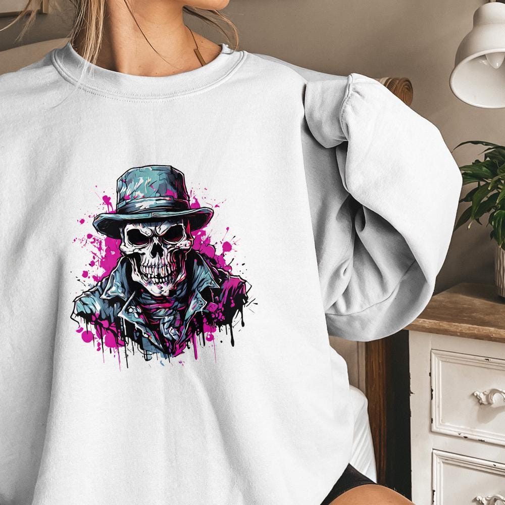 Gangster Skeleton PNG Digital Download Alt 3, Urban Sublimation - 300 DPI