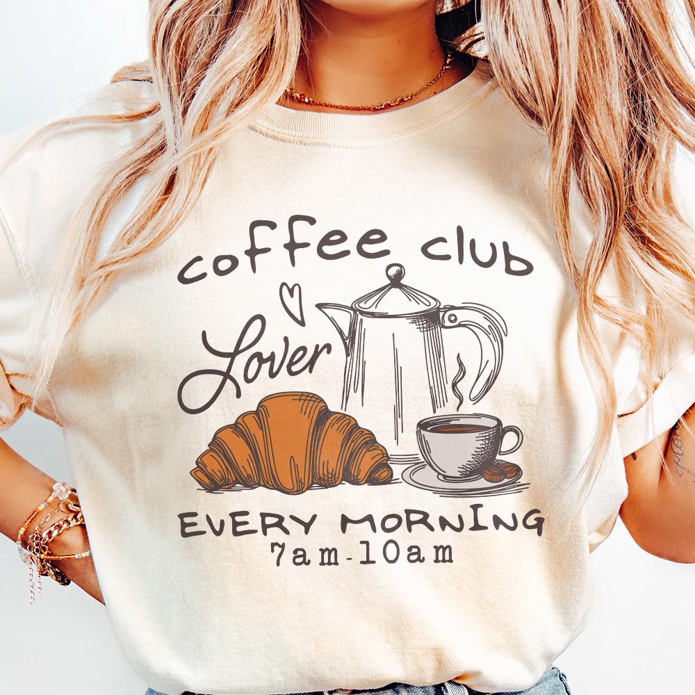 Coffee Club Lover PNG Alt 2, Trendy Coffee PNG - 300 DPI Design for T-Shirt