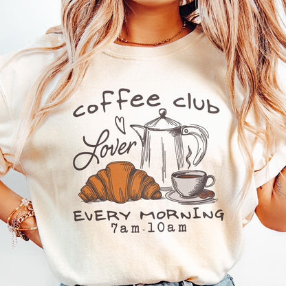 Coffee Club Lover PNG Alt 2, Trendy Coffee PNG - 300 DPI Design for T-Shirt