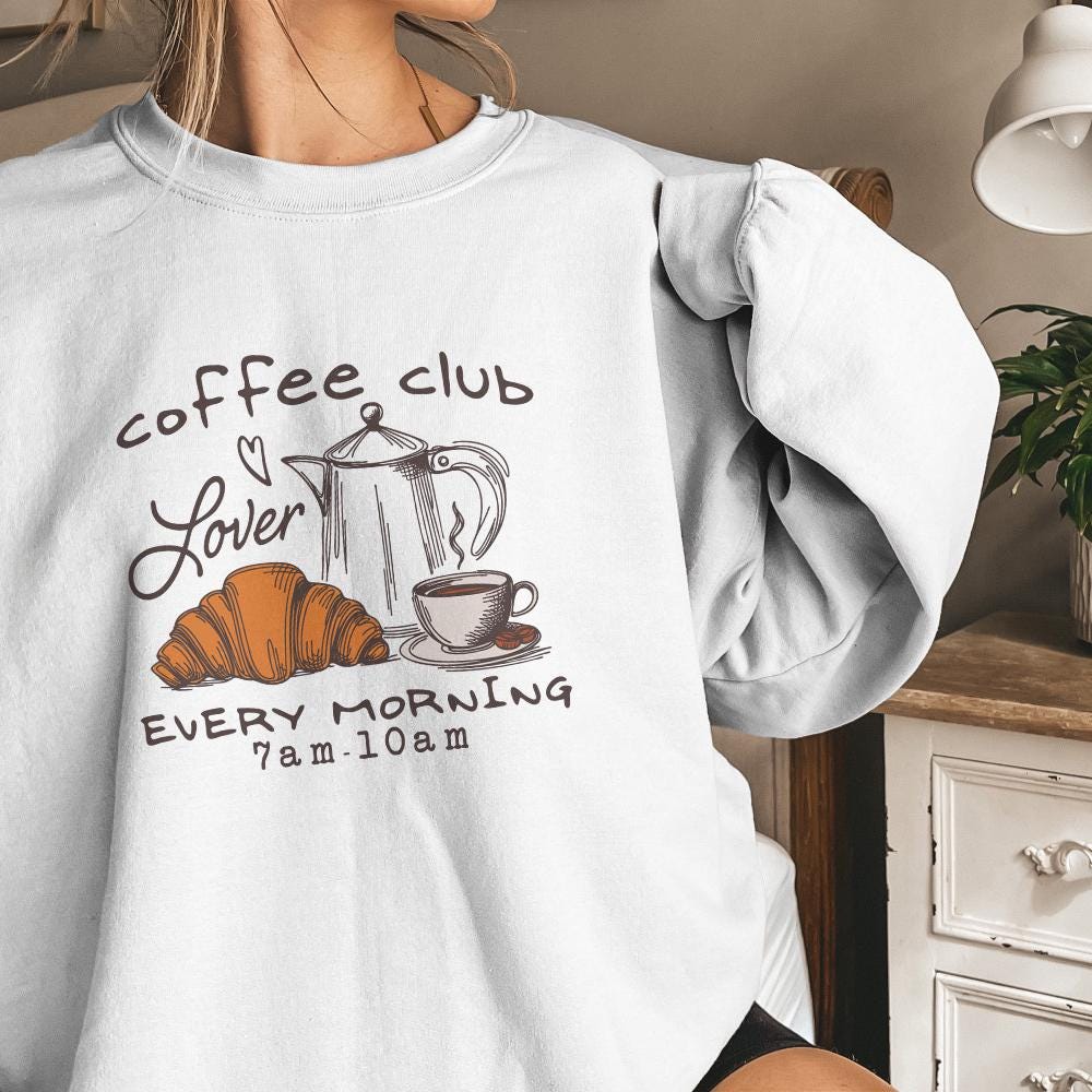 Coffee Club Lover PNG Alt 2, Trendy Coffee PNG - 300 DPI Design for T-Shirt