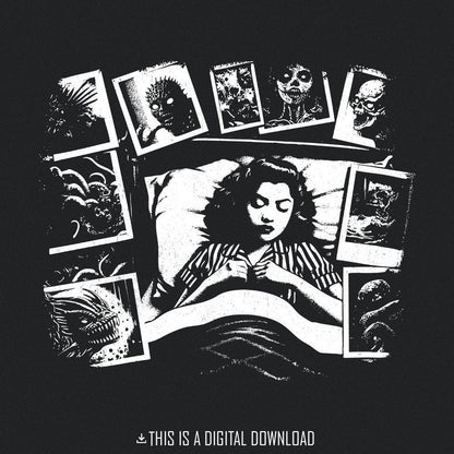 Dark Nightmare PNG, Spooky Vibes - 300 DPI Design for T-Shirt