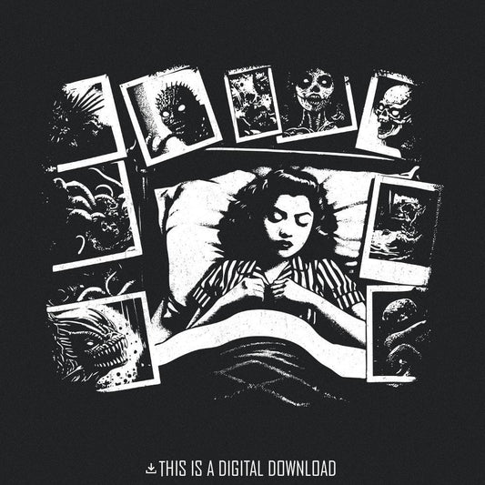 Dark Nightmare PNG, Spooky Vibes - 300 DPI Design for T-Shirt