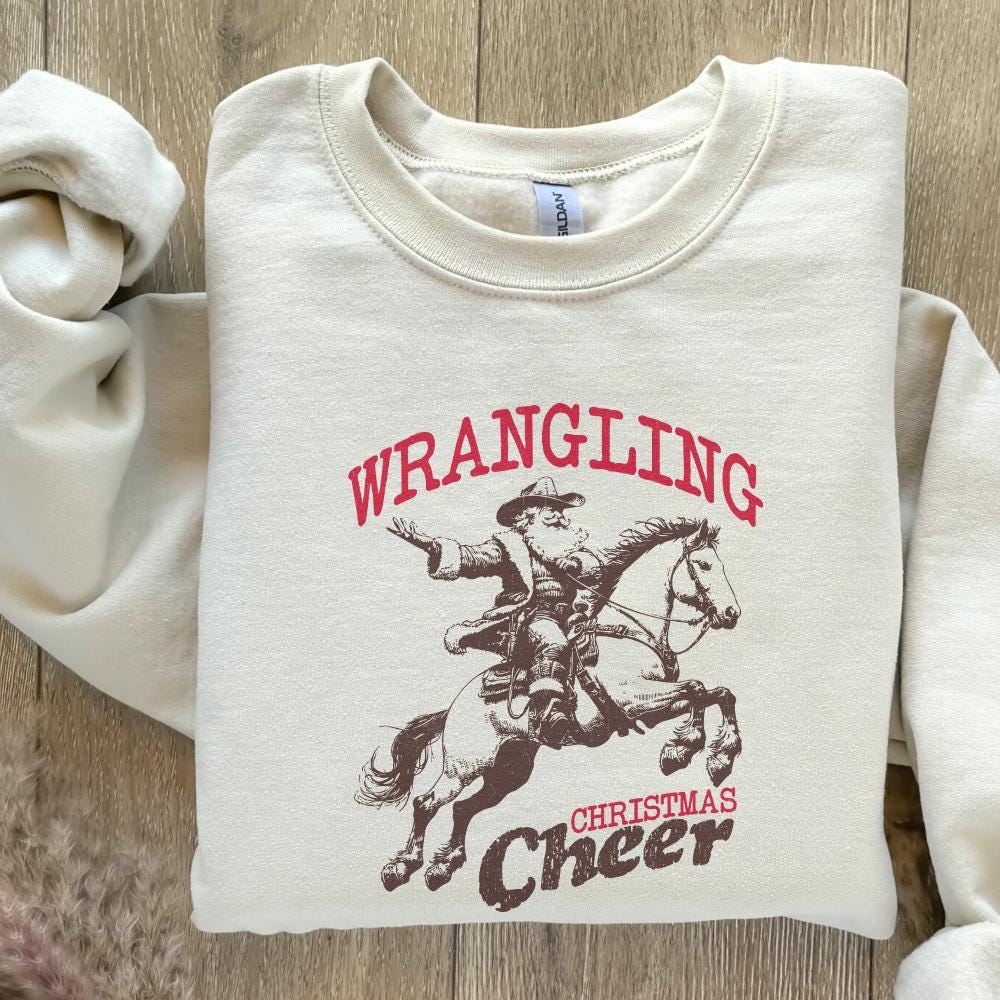 Wrangling Cowboy, Santa Western PNG - 300 DPI Design for T-Shirt
