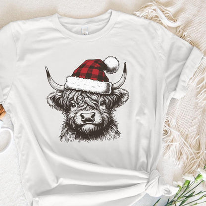 Highland Cow Christmas png, Christmas Cow png - 300 DPI Design for T-Shirt