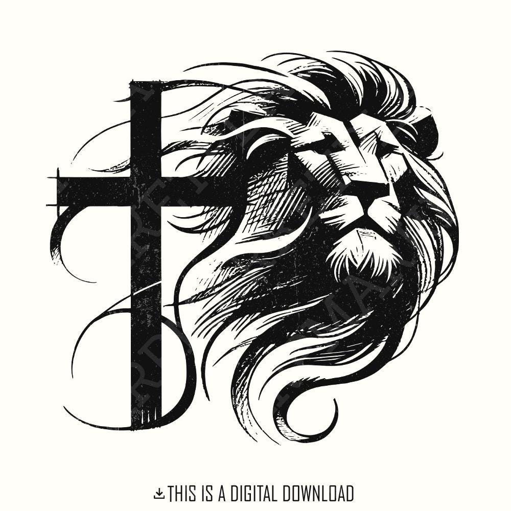 Christian PNG Sublimation Designs, Lion in Lungs Png - 300 DPI Design for