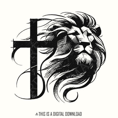 Christian PNG Sublimation Designs, Lion in Lungs Png - 300 DPI Design for