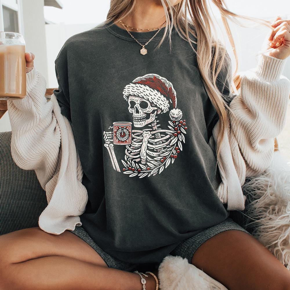 Skeleton Christmas PNG, Sarcastic Holiday Shirt Design - 300 DPI Design