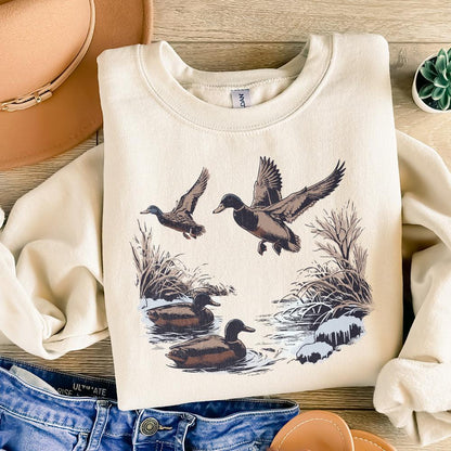 Vintage Duck PNG Alt 2, Mallard Duck Clipart - 300 DPI Design for T-Shirt
