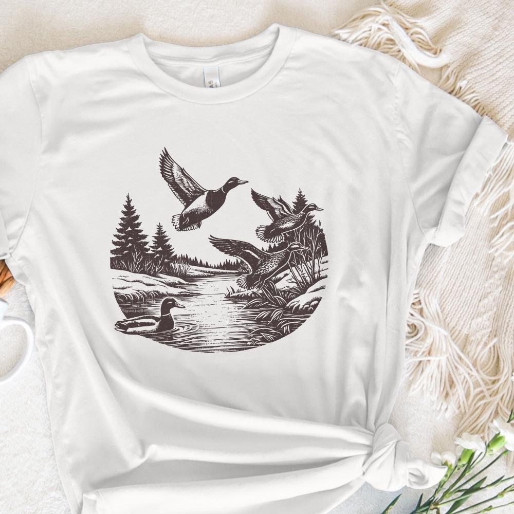 Vintage Duck PNG, Mallard Duck Clipart - 300 DPI Design for T-Shirt