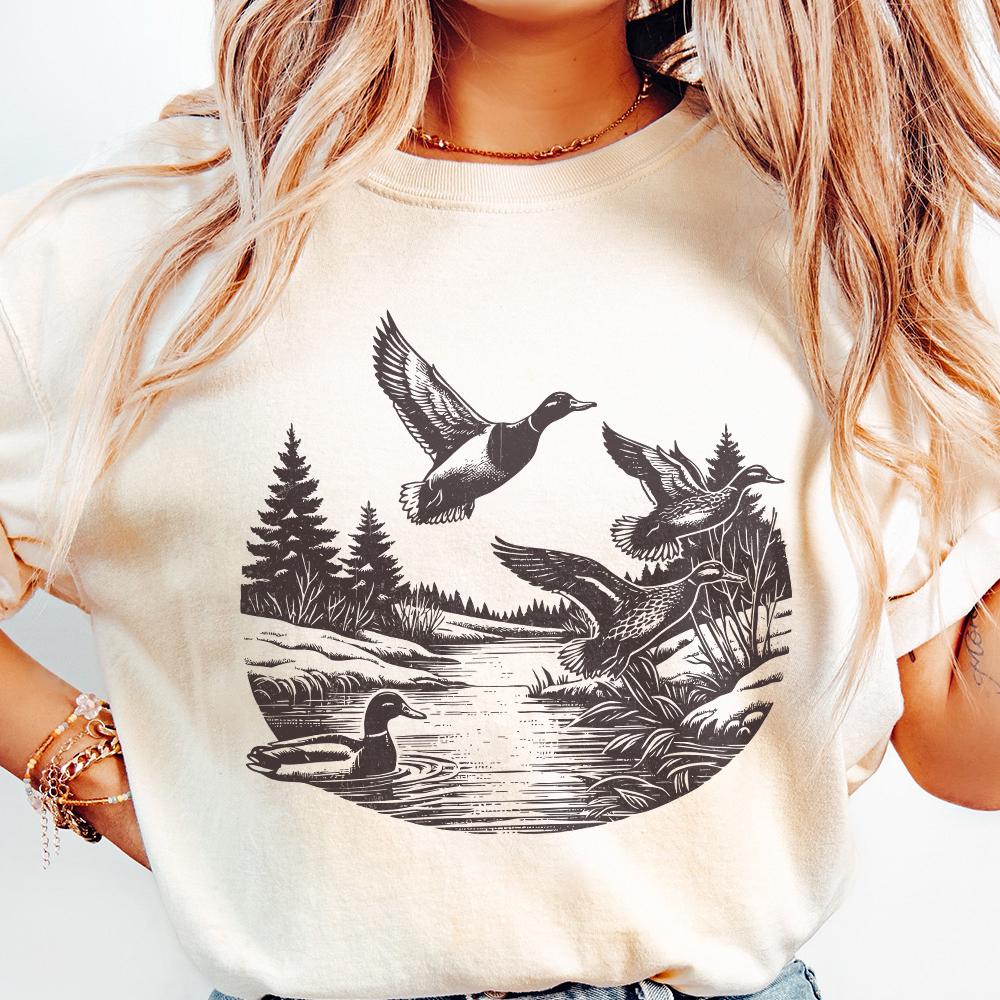 Vintage Duck PNG, Mallard Duck Clipart - 300 DPI Design for T-Shirt