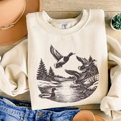 Vintage Duck PNG, Mallard Duck Clipart - 300 DPI Design for T-Shirt