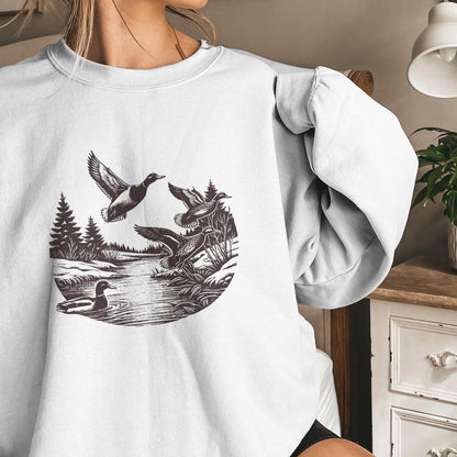 Vintage Duck PNG, Mallard Duck Clipart - 300 DPI Design for T-Shirt