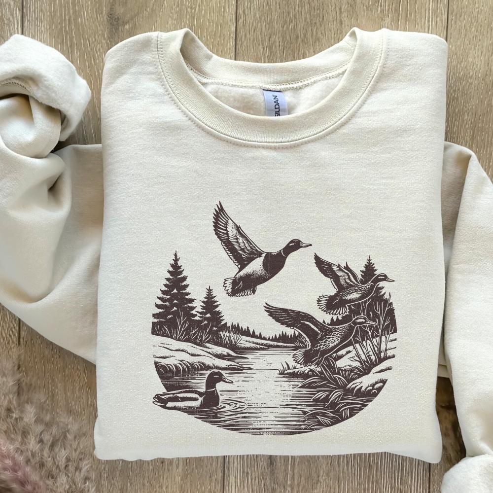 Vintage Duck PNG, Mallard Duck Clipart - 300 DPI Design for T-Shirt