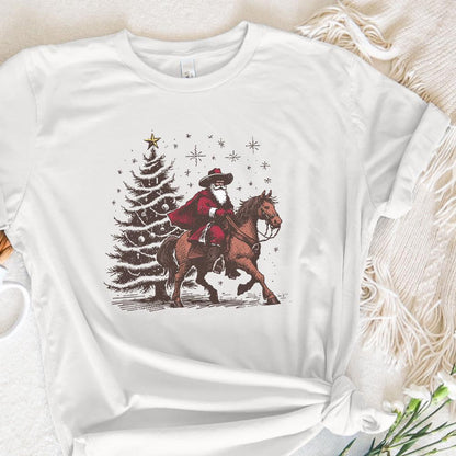 Cowboy Santa Western Christmas PNG Alt 2, Retro Vintage Rodeo Design -