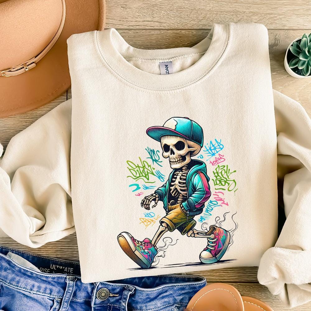 Gangster Skeleton PNG Digital Download Alt 2, Urban Sublimation - 300 DPI