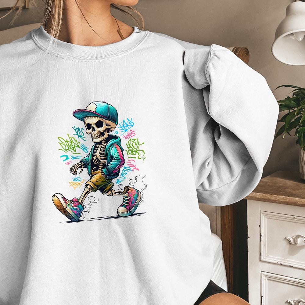 Gangster Skeleton PNG Digital Download Alt 2, Urban Sublimation - 300 DPI
