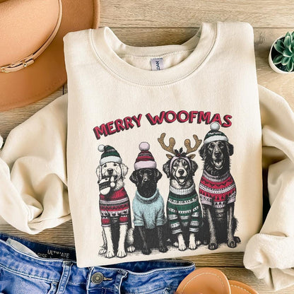 Merry Woofmas PNG Alt 2, Dog Mama PNG - 300 DPI Design for T-Shirt