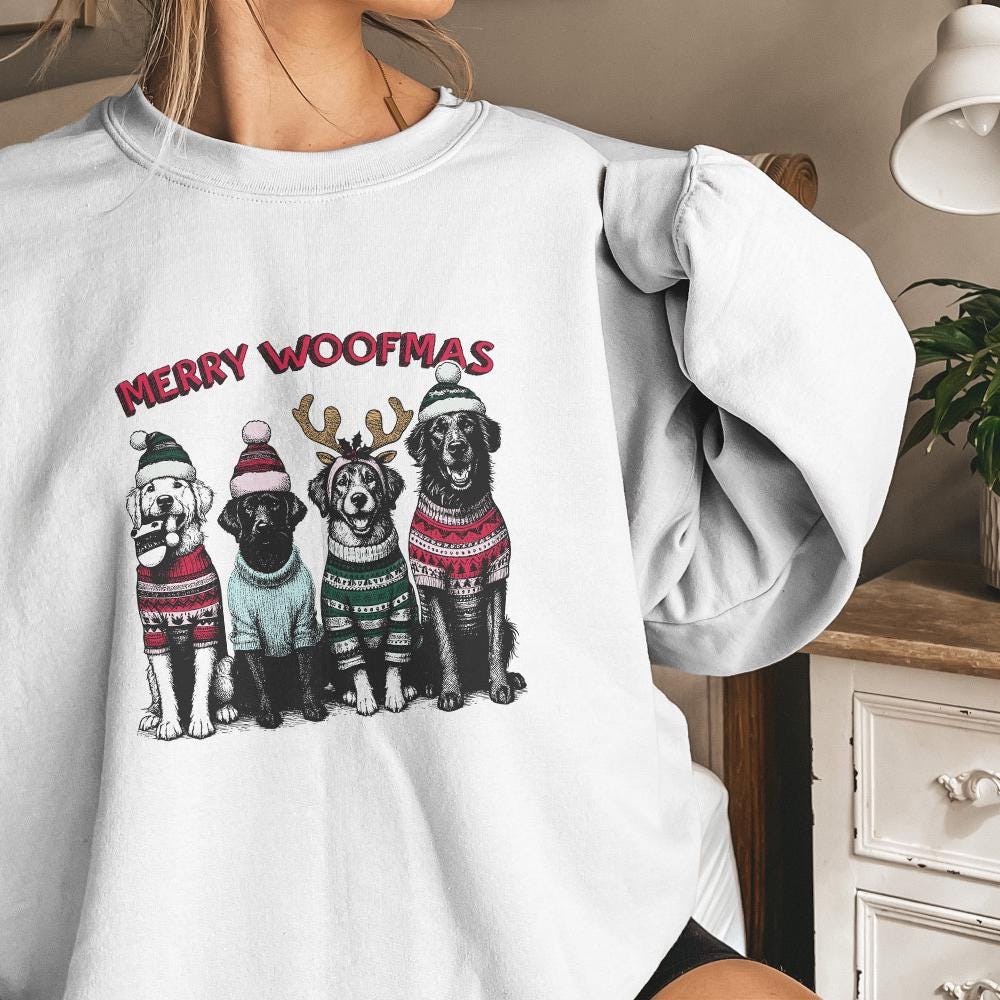 Merry Woofmas PNG Alt 2, Dog Mama PNG - 300 DPI Design for T-Shirt