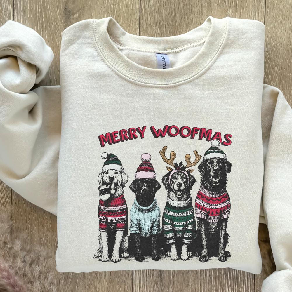Merry Woofmas PNG Alt 2, Dog Mama PNG - 300 DPI Design for T-Shirt