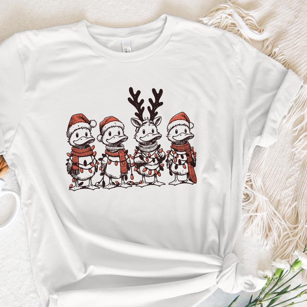 Funny Duck Christmas PNG Alt 2, Santa Ducks Christmas Light PNG - 300 DPI