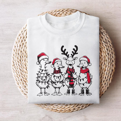 Funny Duck Christmas PNG Alt 3, Santa Ducks Christmas Light PNG - 300 DPI