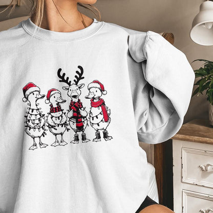 Funny Duck Christmas PNG Alt 3, Santa Ducks Christmas Light PNG - 300 DPI