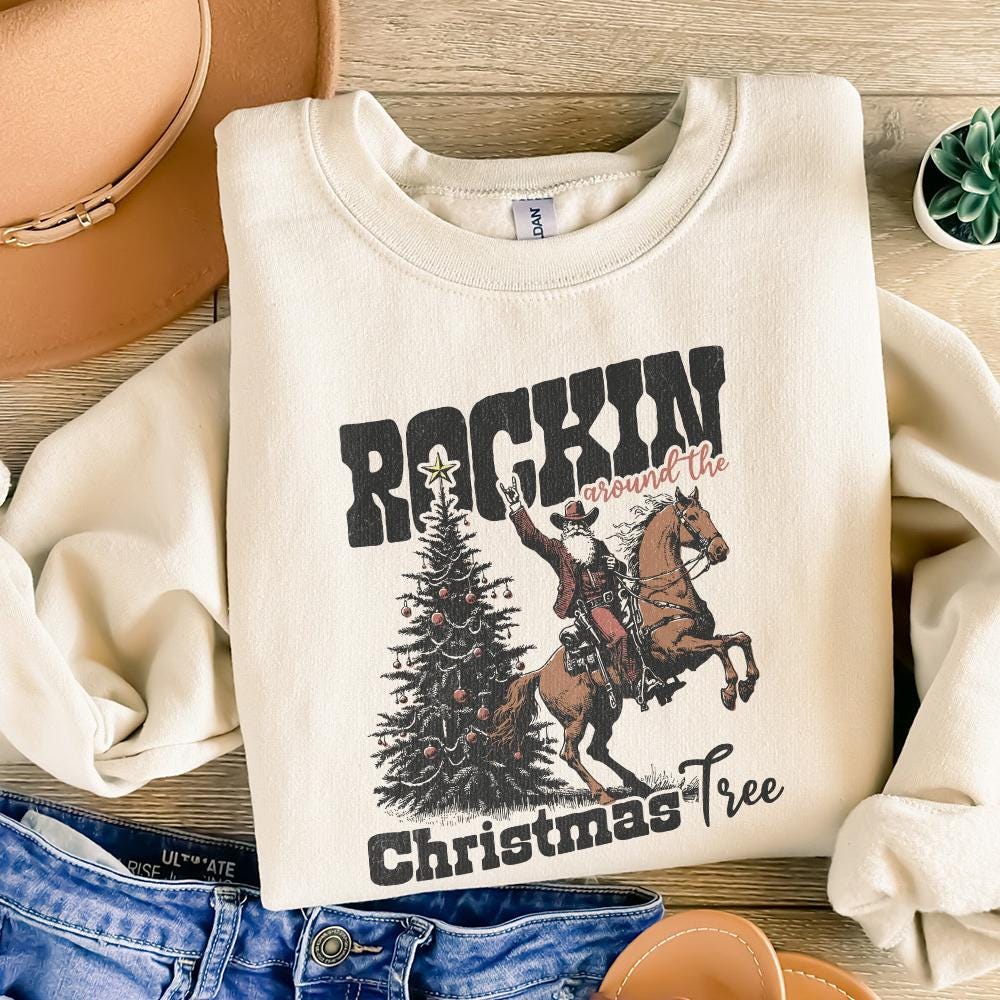 Rockin Around the Christmas Tree PNG Alt 2, Instant Download - 300 DPI