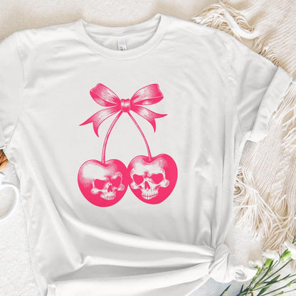 Skull Cherries PNG Alt 2, Trendy Retro Halloween - 300 DPI Design for