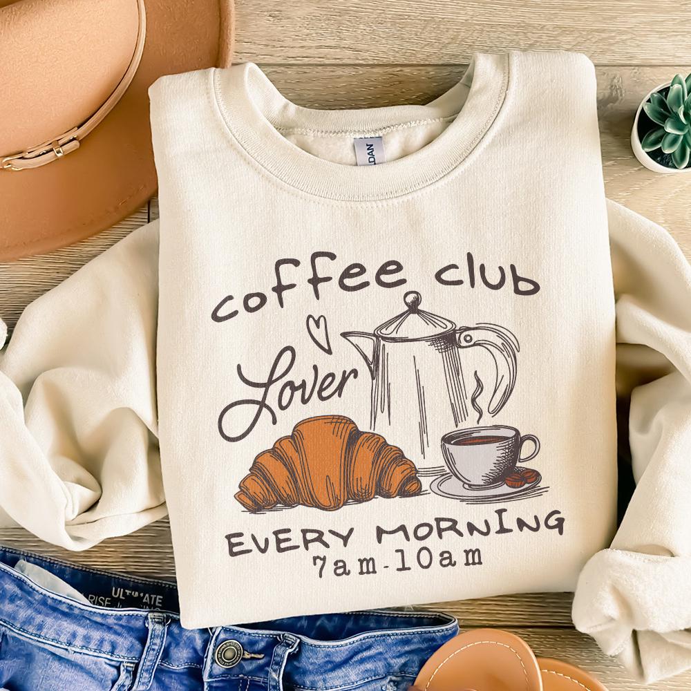Coffee Club Lover PNG Alt 2, Trendy Coffee PNG - 300 DPI Design for T-Shirt