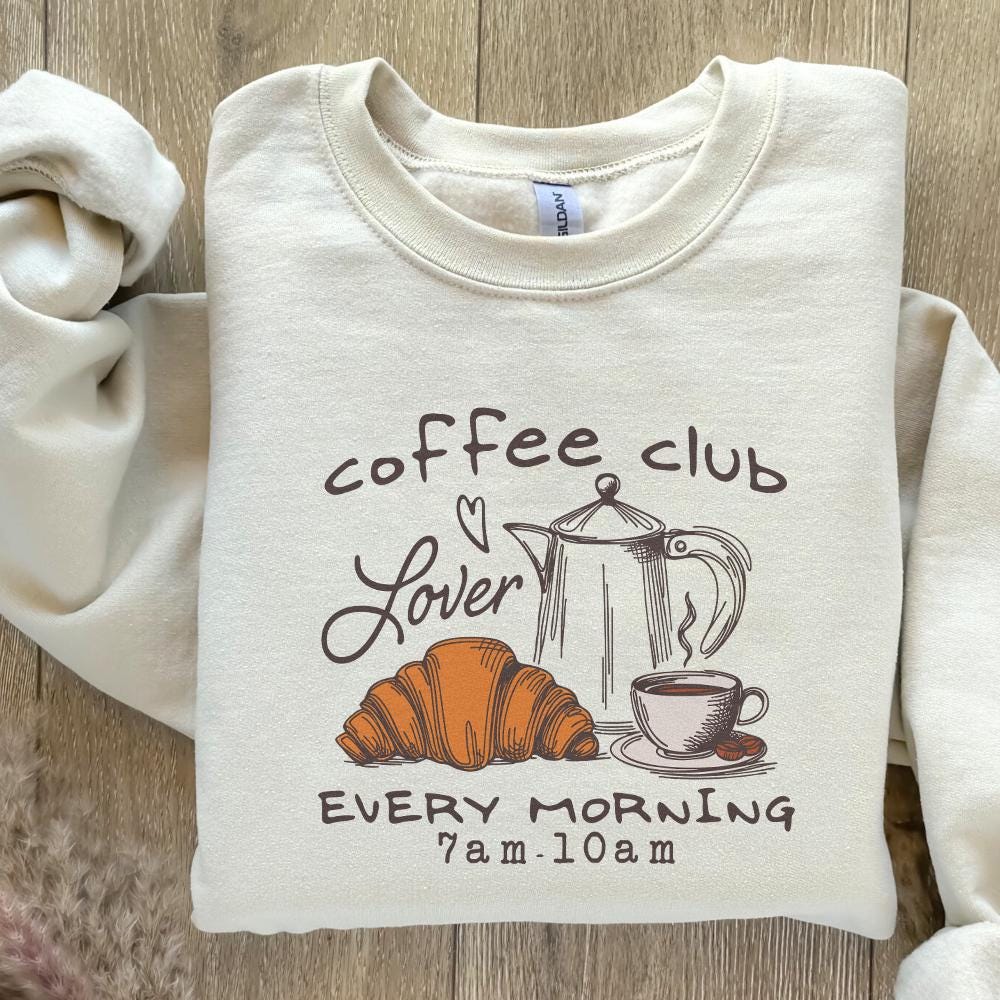 Coffee Club Lover PNG Alt 2, Trendy Coffee PNG - 300 DPI Design for T-Shirt
