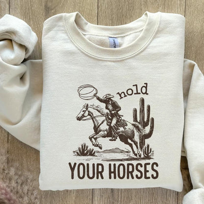 Hold Your Horses, Western PNG - 300 DPI Design for T-Shirt