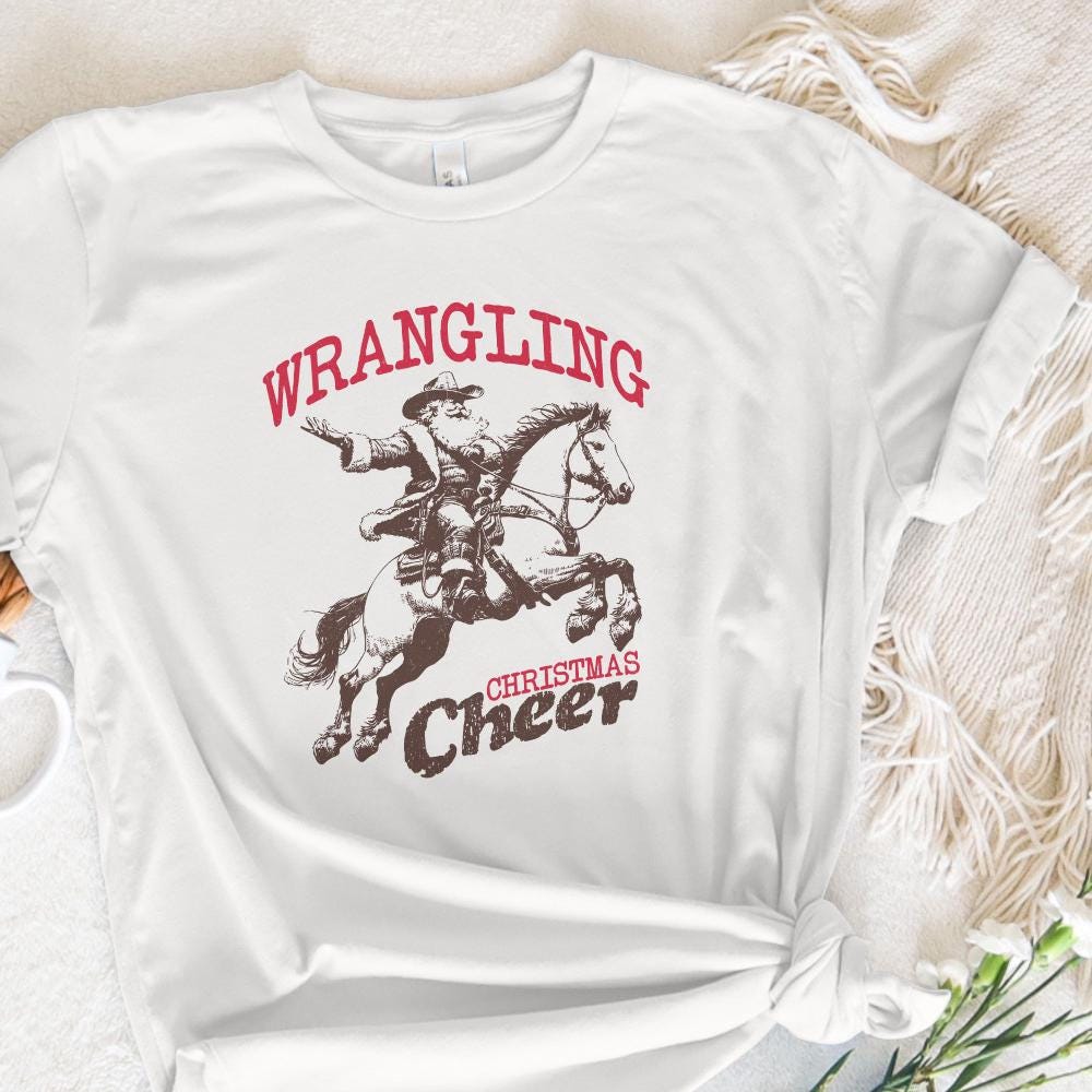 Wrangling Cowboy, Santa Western PNG - 300 DPI Design for T-Shirt