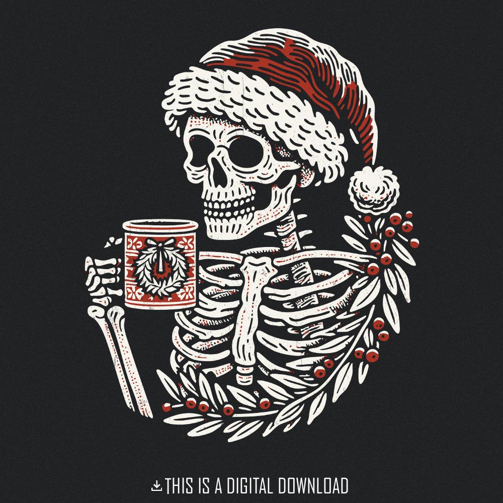 Skeleton Christmas PNG, Sarcastic Holiday Shirt Design - 300 DPI Design