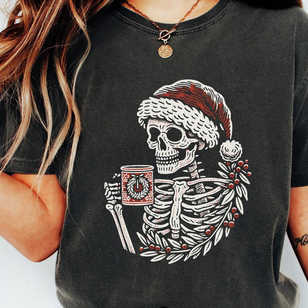Skeleton Christmas PNG, Sarcastic Holiday Shirt Design - 300 DPI Design