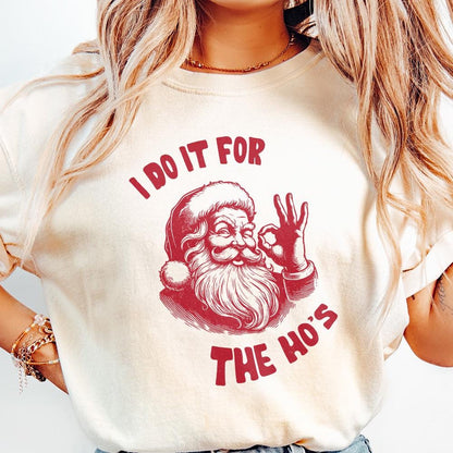 I Do It For The Hos Png Alt 2, Funny Santa Png - 300 DPI Design for T-Shirt