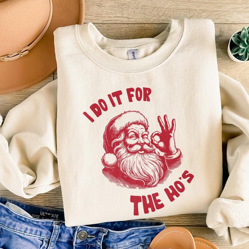I Do It For The Hos Png Alt 2, Funny Santa Png - 300 DPI Design for T-Shirt