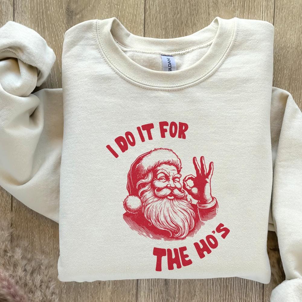 I Do It For The Hos Png Alt 2, Funny Santa Png - 300 DPI Design for T-Shirt